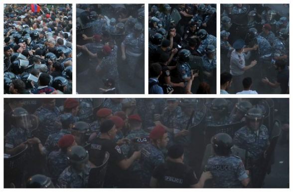 Напряженная ситуация на улице Демирчяна: полиция применила против демонстрантов грубую и несоразмерную силу (видео)