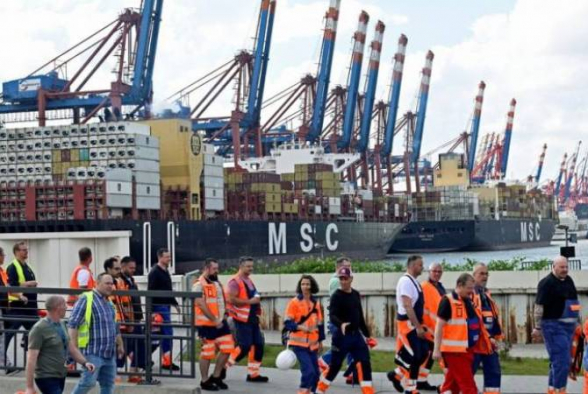 В Германии началась забастовка портовых работников