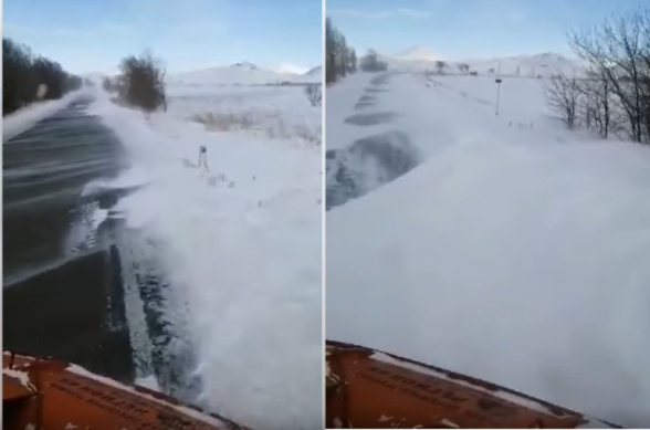 Շիրակի մարզի բոլոր տարածաշրջանների ճանապարհներին ուժեղ գետնաբուք է