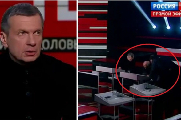Гость передачи Соловьева упал в обморок во время прямого эфира (видео)