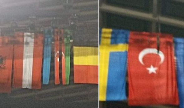 Համալիրում կախված Թուրքիայի և Ադրբեջանի դրոշները ևս միջոցառումից հետո պատռվել են (լուսանկար)