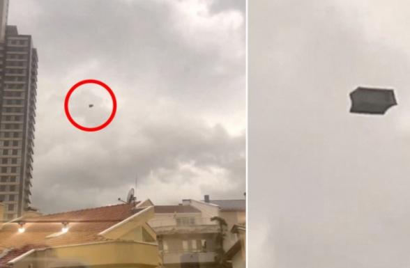 Տեսանյութ.Անկարայում այնպիսի  հզոր փոթորկ է եղել, որ բարձրահարկ շենքից երկինք է թռել ծանր բազմոցը
