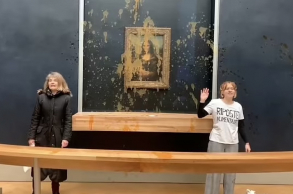 Լուվրում էկոակտիվիստներն ապուր են լցրել «Մոնա Լիզա»-ի վրա (տեսանյութ)