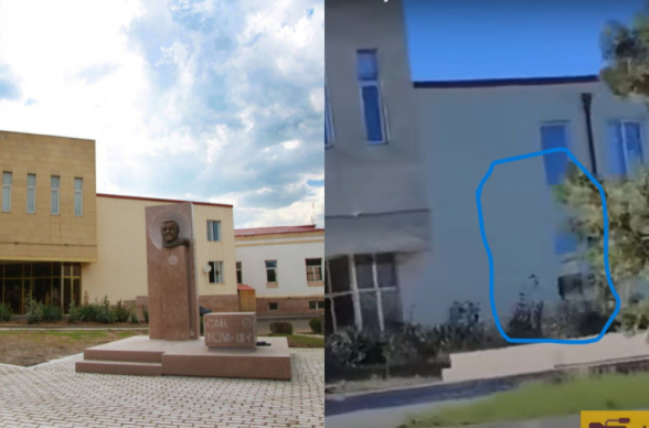 Азербайджанцы демонтировали памятник Шарлю Азнавуру в оккупированном Степанакерте