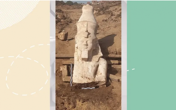 В Египте обнаружили верхний фрагмент гигантской статуи фараона Рамзеса II
