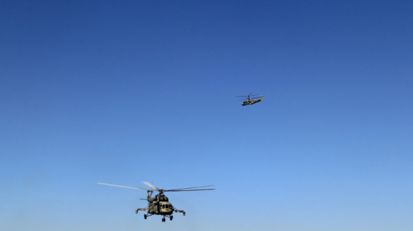 Вертолетчики ЮВО в Армении совершили вылеты одиночно и в составе пар в район высокогорья