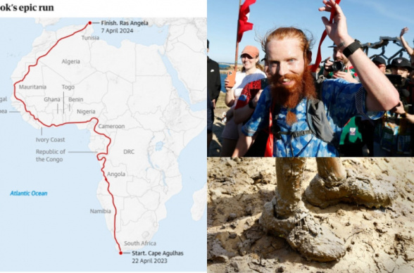 Բրիտանացին դարձել է վազելով Աֆրիկայի հարավից հյուսիս հասած առաջին մարդը