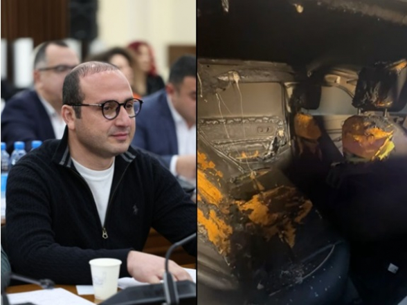 Подожгли автомобиль, принадлежащий семье члена Совета старейшин от фракции «Мать Армения» Геворга Степаняна (видео)