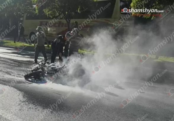 Երևանում մոտոցիկլը վարելու ընթացքում հրդեհվել է