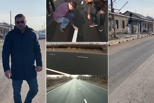 В Вагаршапате даже дорожная разметка фиктивная (видео)